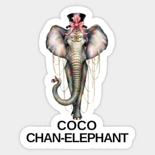 Coco Chan-Elephant Fashion Designer Elephant Jungle Gift For Animal Lover Anthropomorphic Sticker